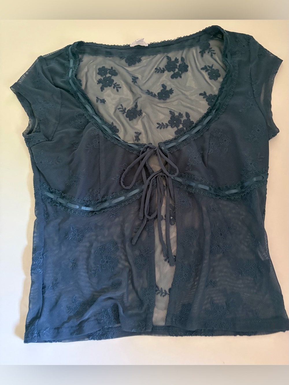 Garage Flyaway Lace Rib Top
